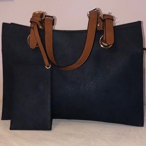 Faux leather, Navy